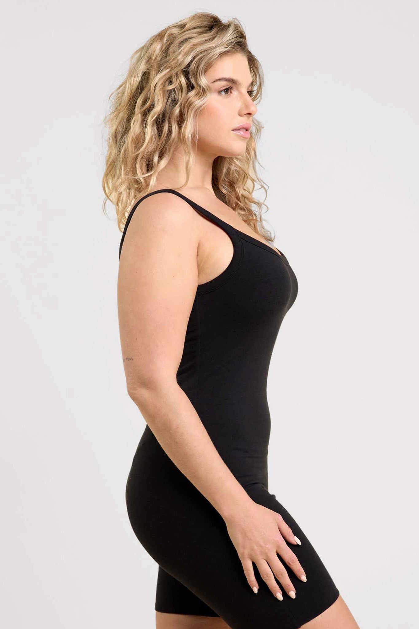 Cotton Stretch The Romper | Black