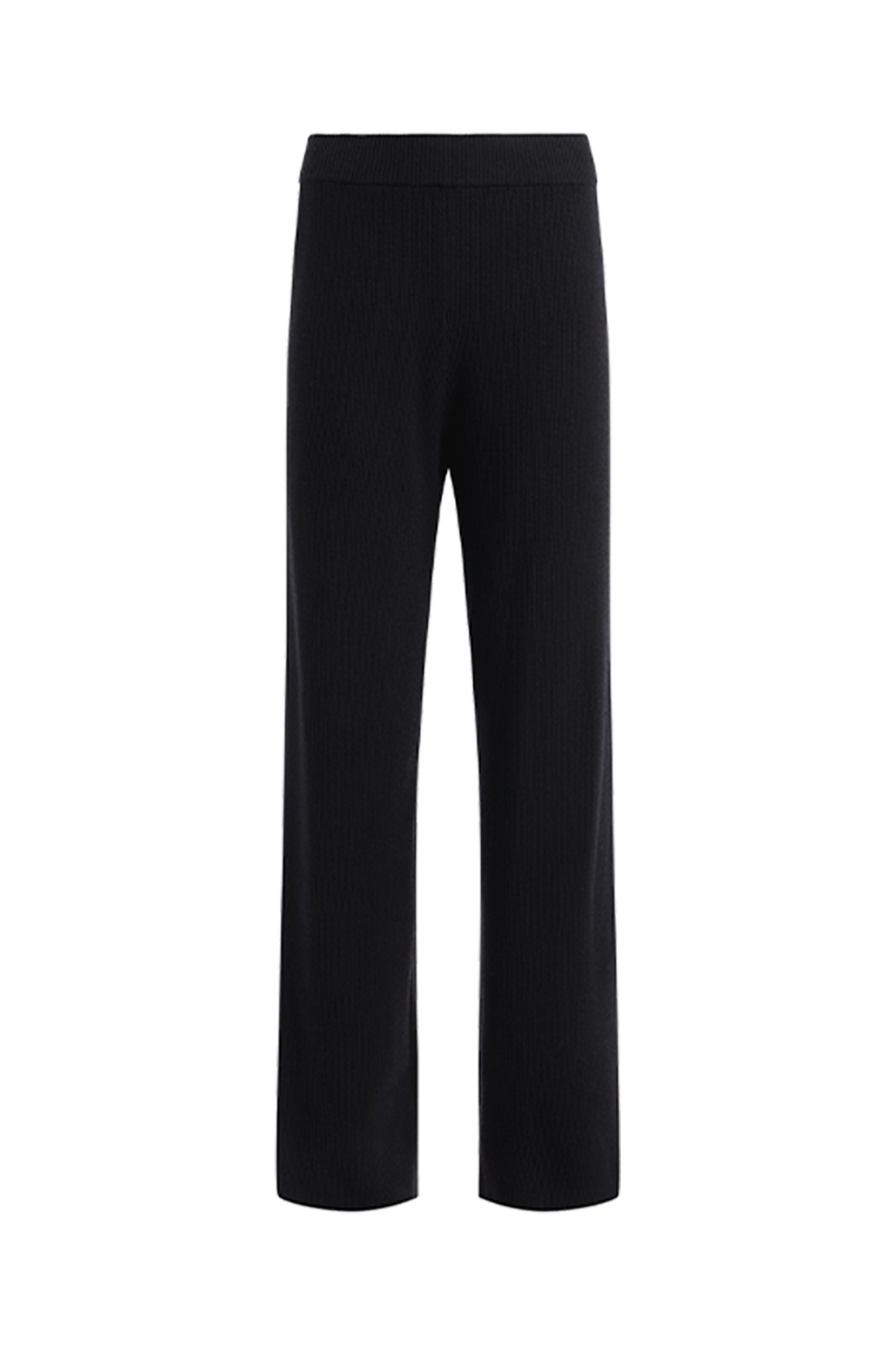 Ribbed Sweater Wide Leg Pant | Black