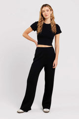 Ribbed Sweater Wide Leg Pant