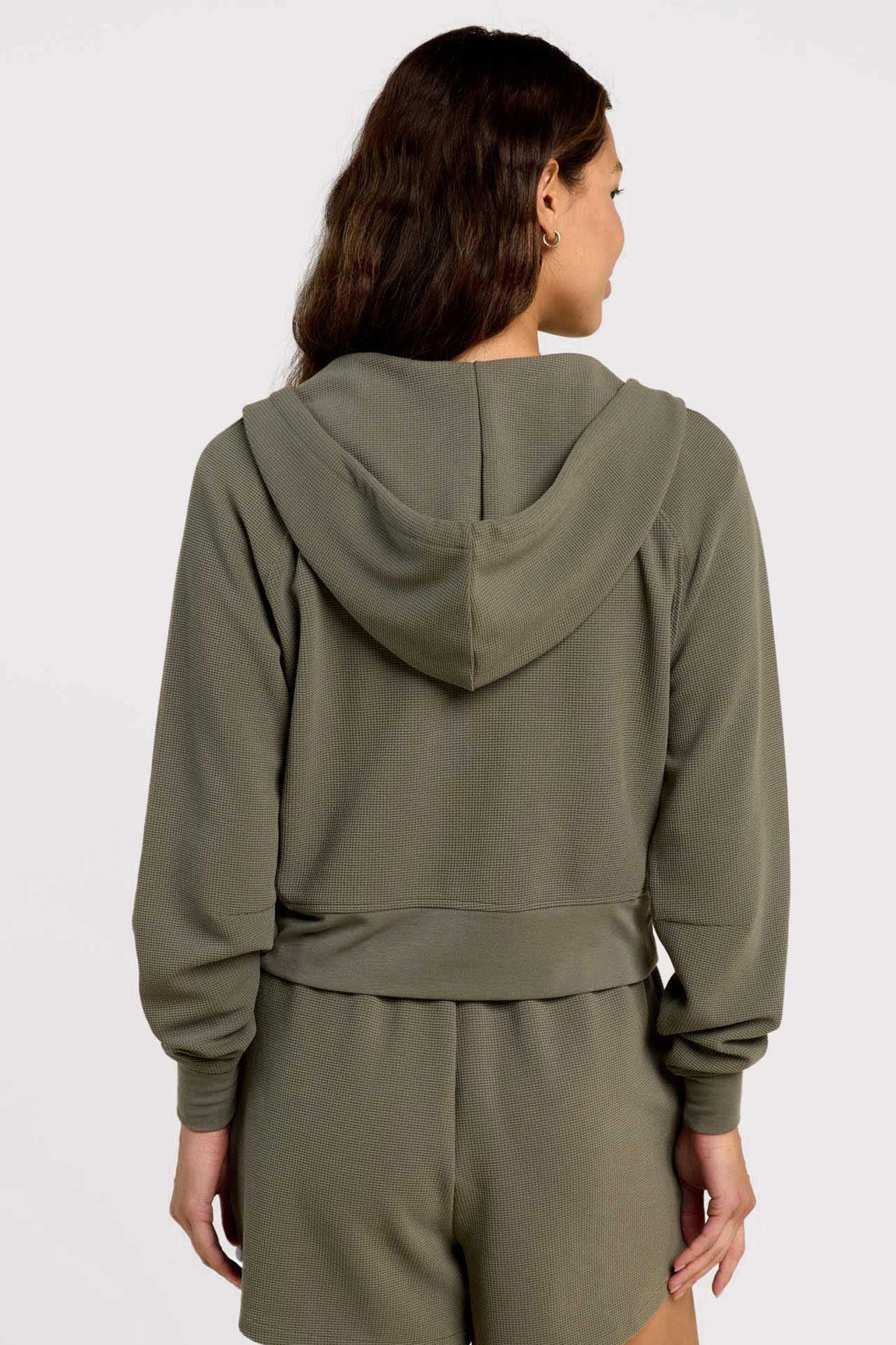 Performance Waffle Zip-Up Hoodie | Olive