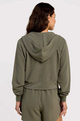 Performance Waffle Zip-Up Hoodie | Olive