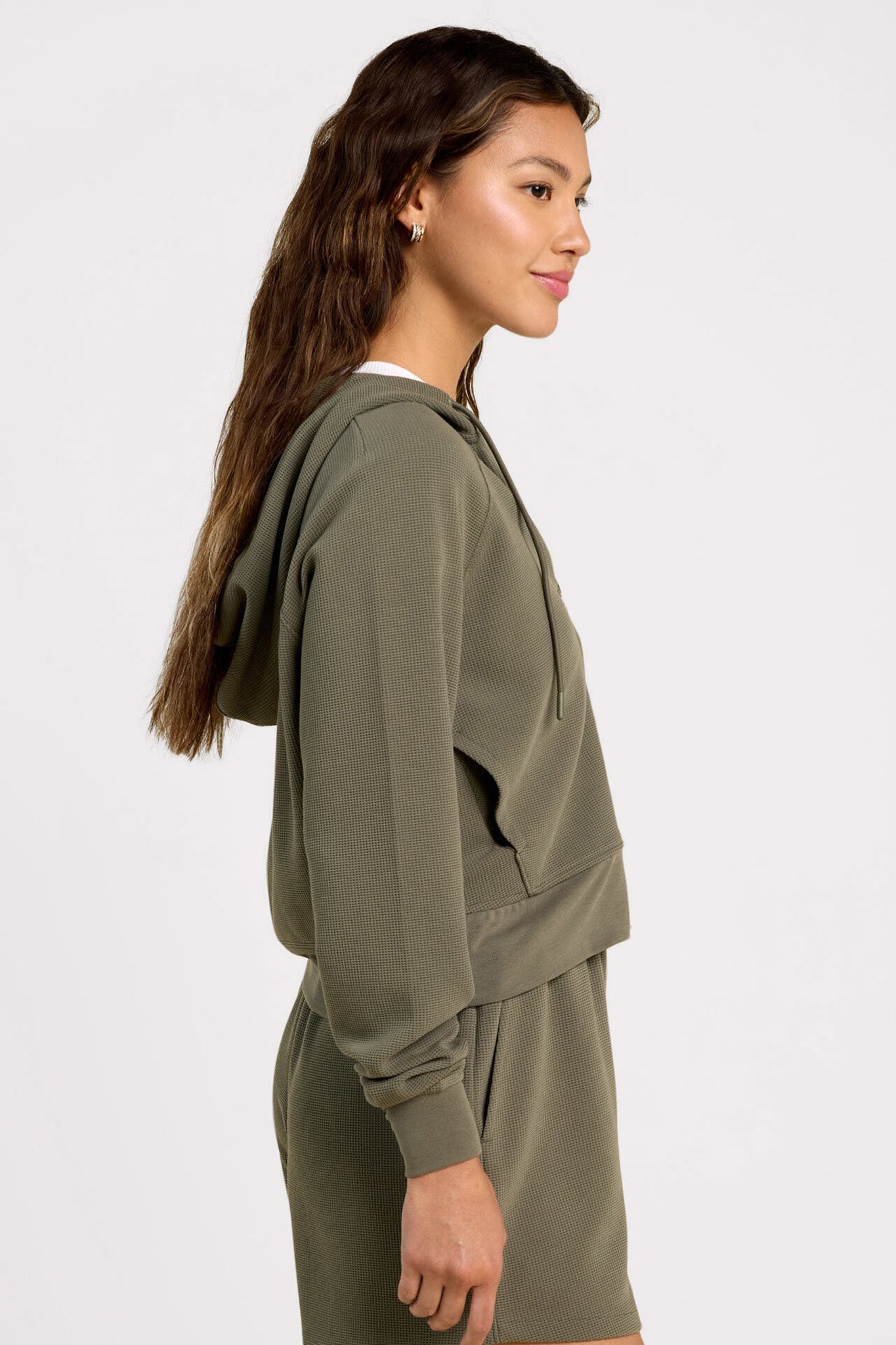 Performance Waffle Zip-Up Hoodie | Olive