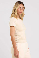 Cotton Stretch Classic Crewneck Tee | Bone