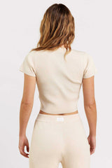 Ribbed Sweater Baby Tee | Heather Bone