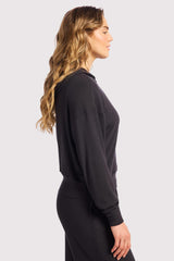 Slinky Rib Hoodie | Black