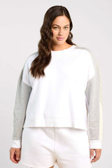 Vintage Fleece Sideline Crew | White/Heather Grey