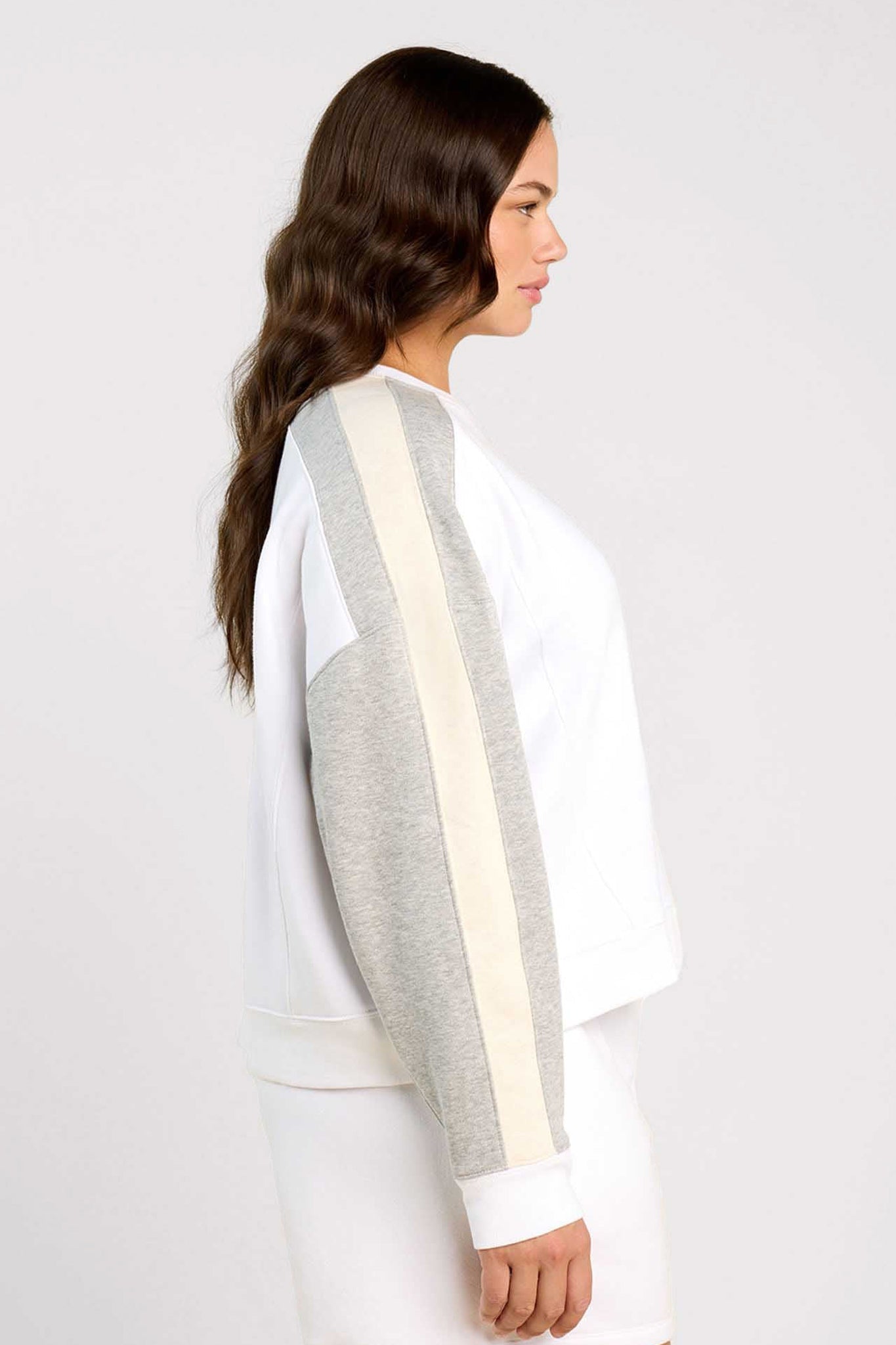 Vintage Fleece Sideline Crew | White/Heather Grey