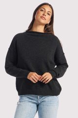 Cozy Knit Mockneck Sweater | Black