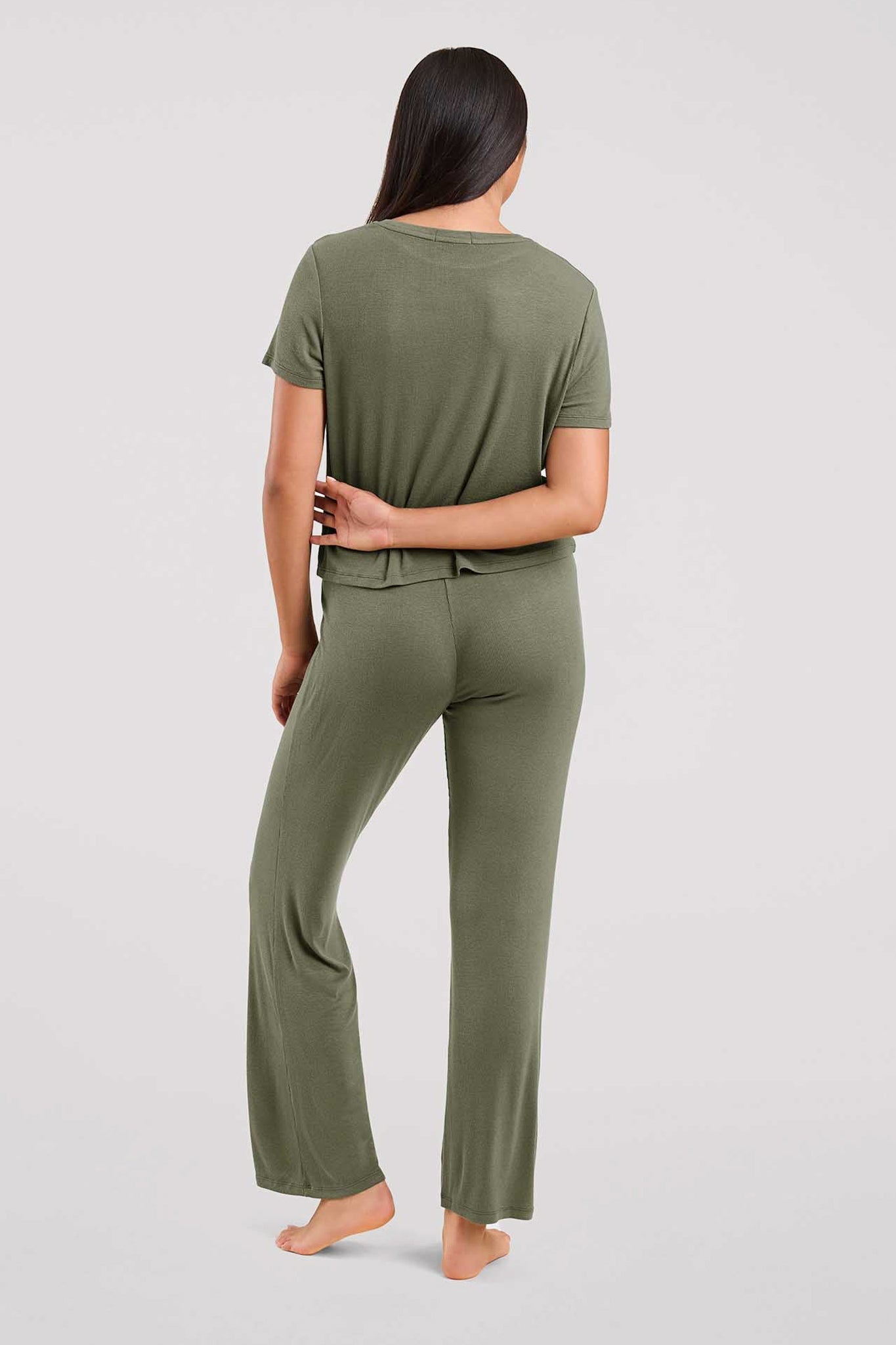 Ribbed Pajama Set | Olive