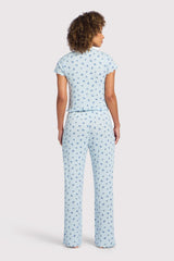 Pointelle Pajama Pant Set | Ditsy Blue