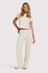 Pointelle Pajama Pant Set | Ditsy Pearl