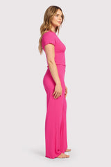 Mini Rib Pajama Set | Fuchsia