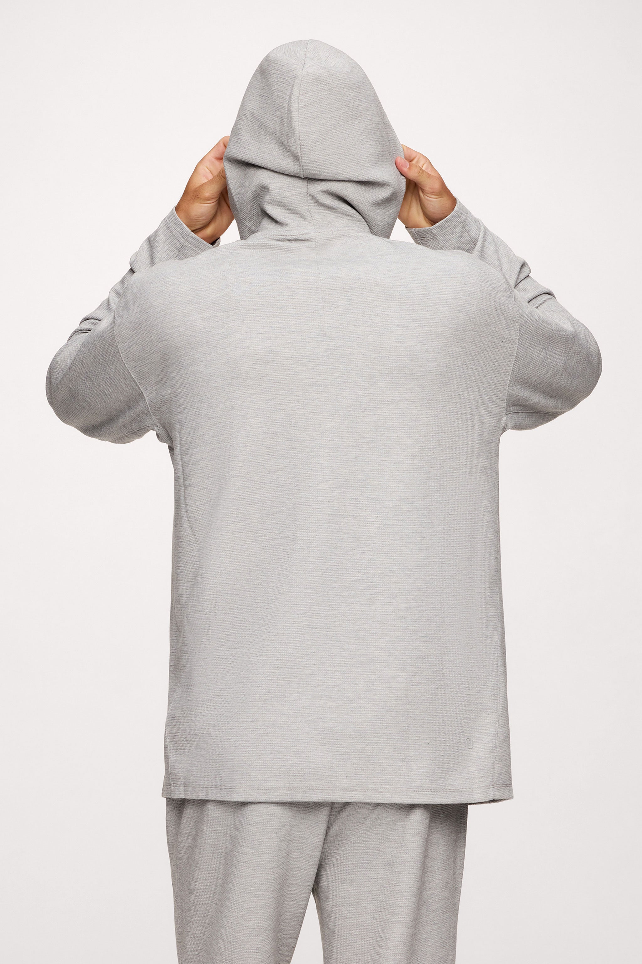 Performance Waffle Hoodie | Heather Grey