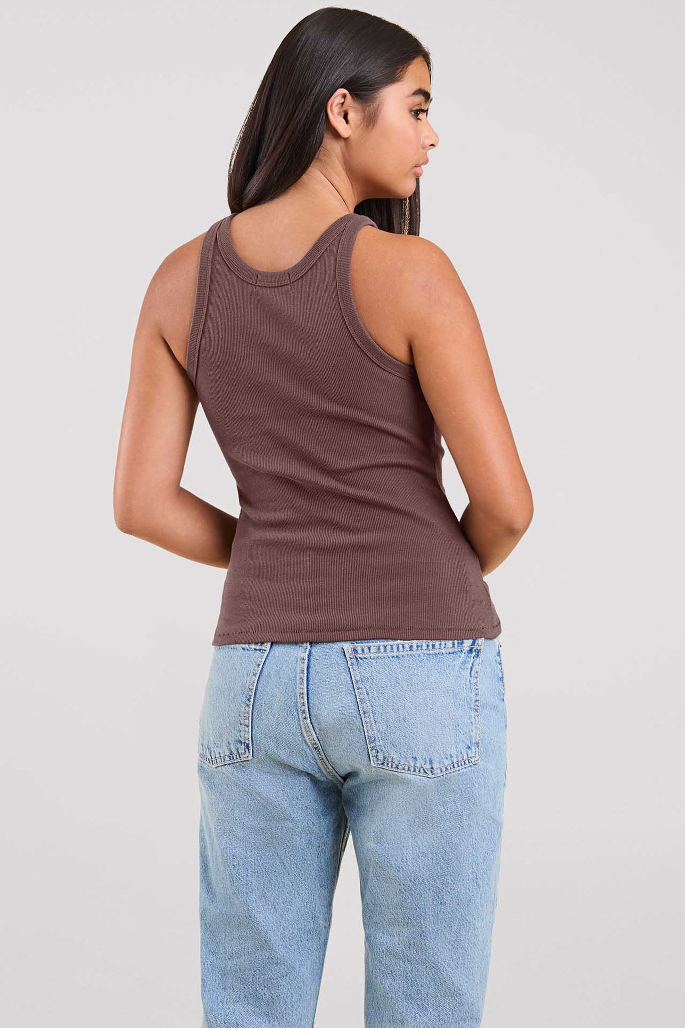 Essential Rib Tank Top | Coffee
