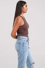 Essential Rib Tank Top | Coffee