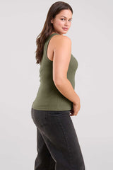 Essential Rib Tank Top | Olive