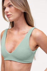 Plunge Bikini Top | Crispy Pistachio