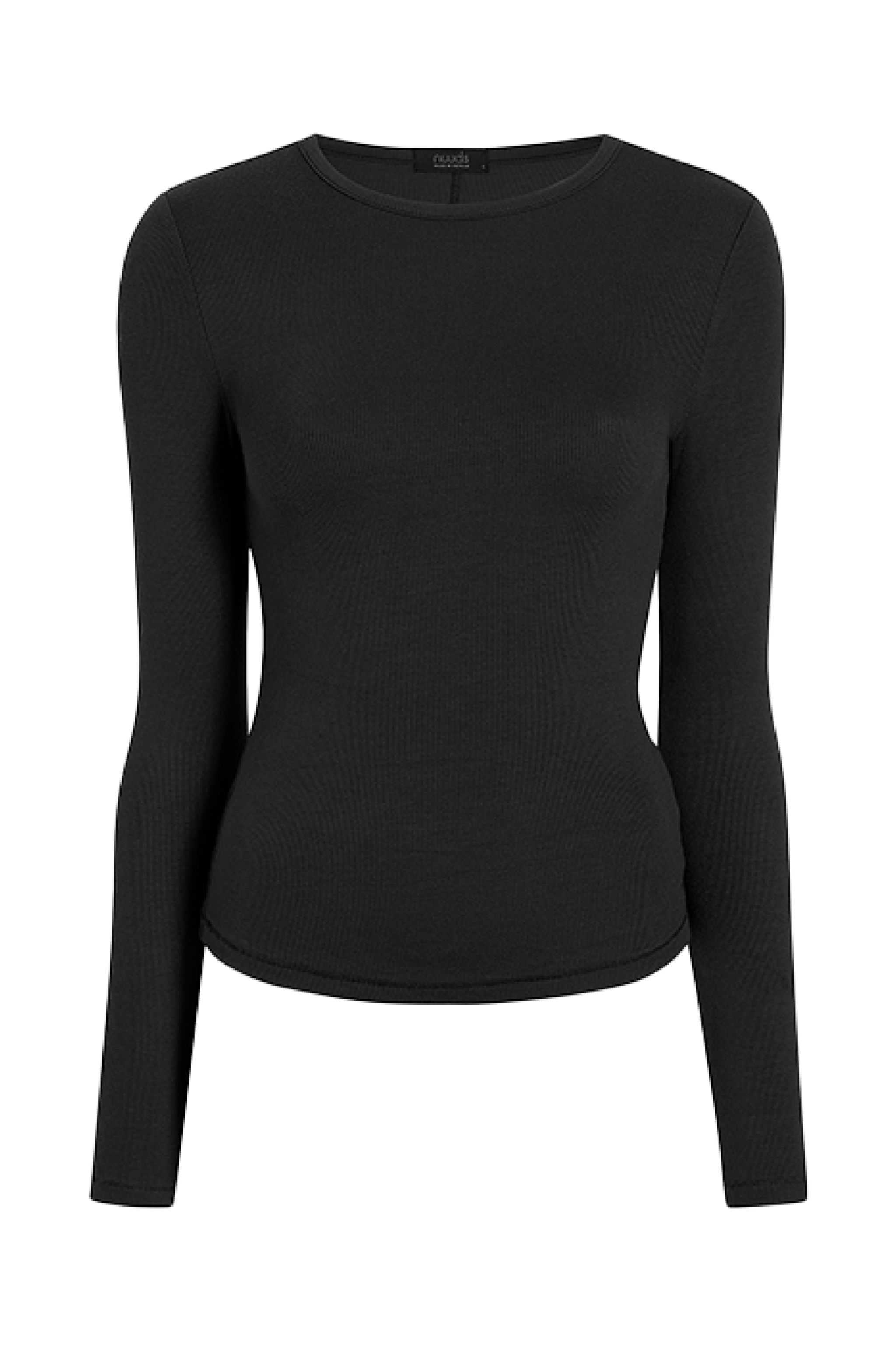 Slinky Rib Long Sleeve Shirt | Black
