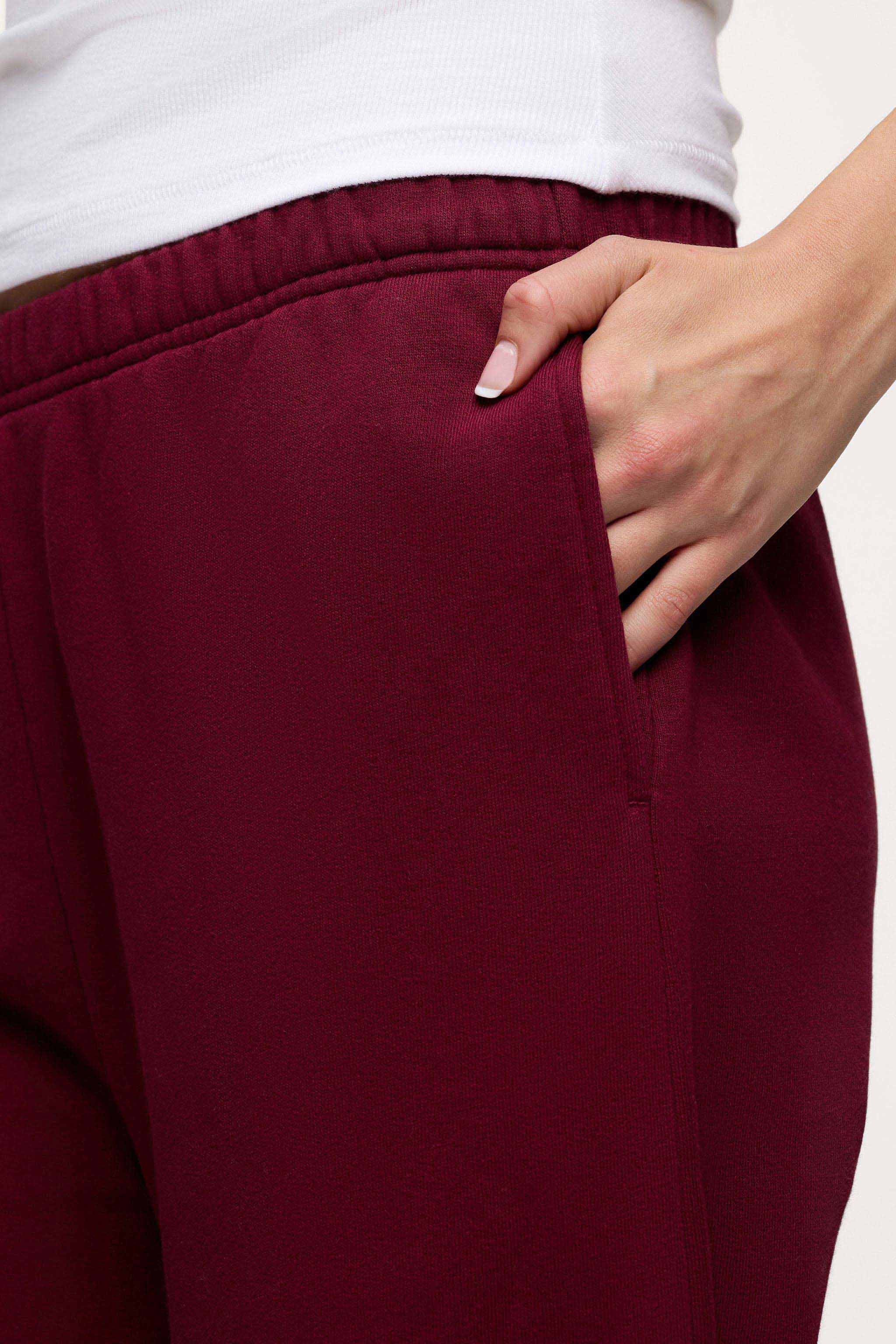 Core Fleece Wide Leg Sweatpant | Ruby