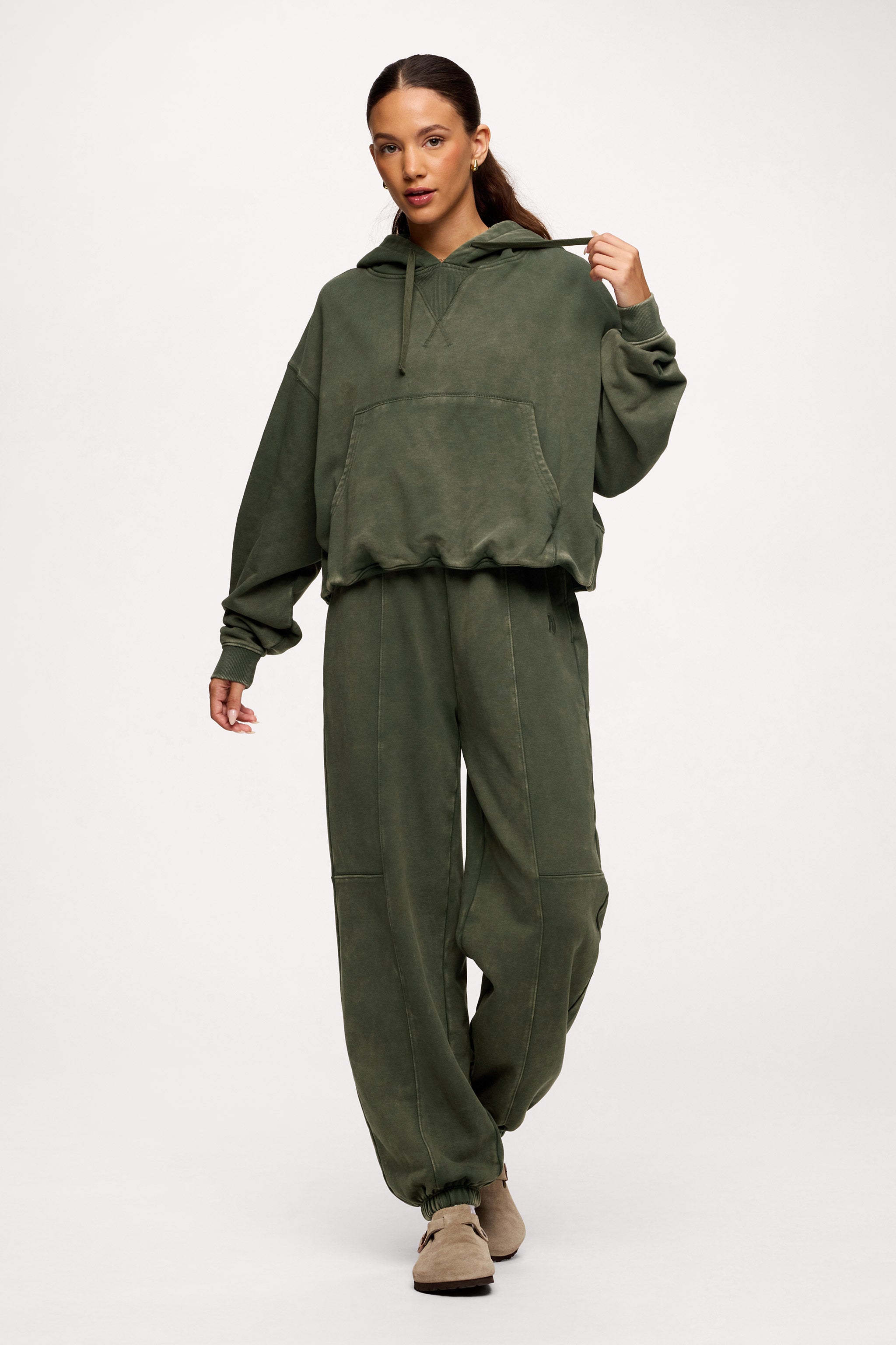 Vintage Washed Hoodie | Darkest Olive