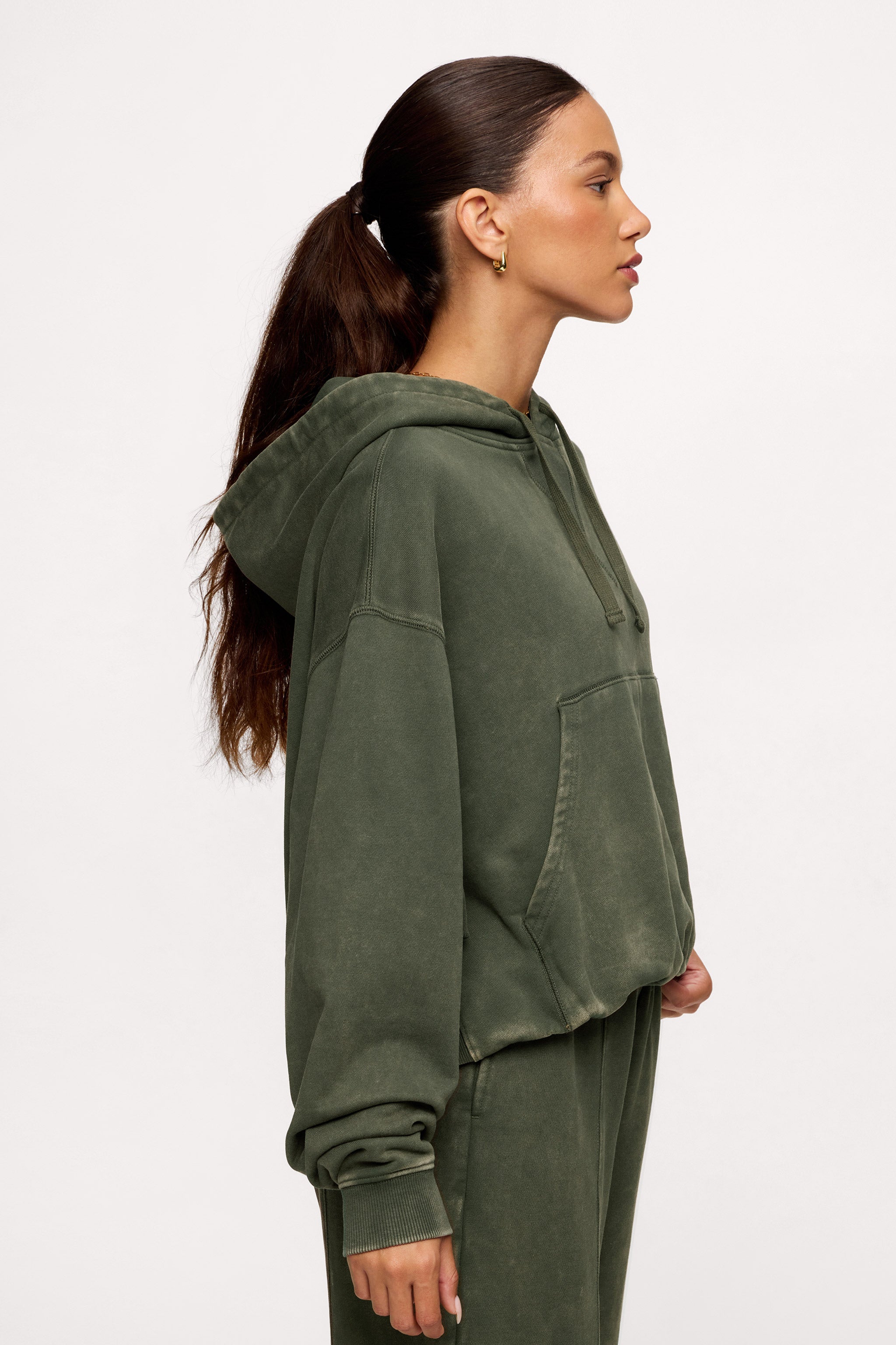 Vintage Washed Hoodie | Darkest Olive