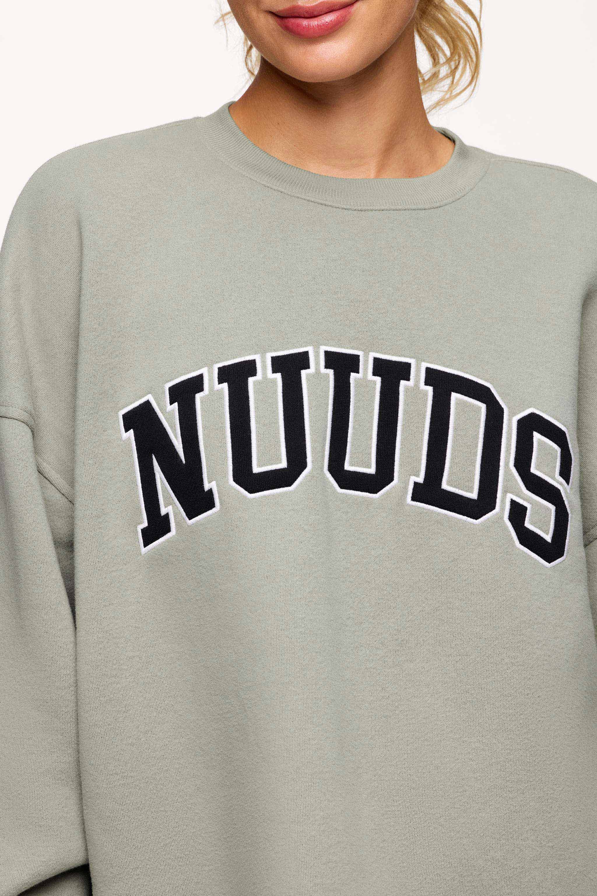 nuuds Varsity Oversized Crew | Pistachio