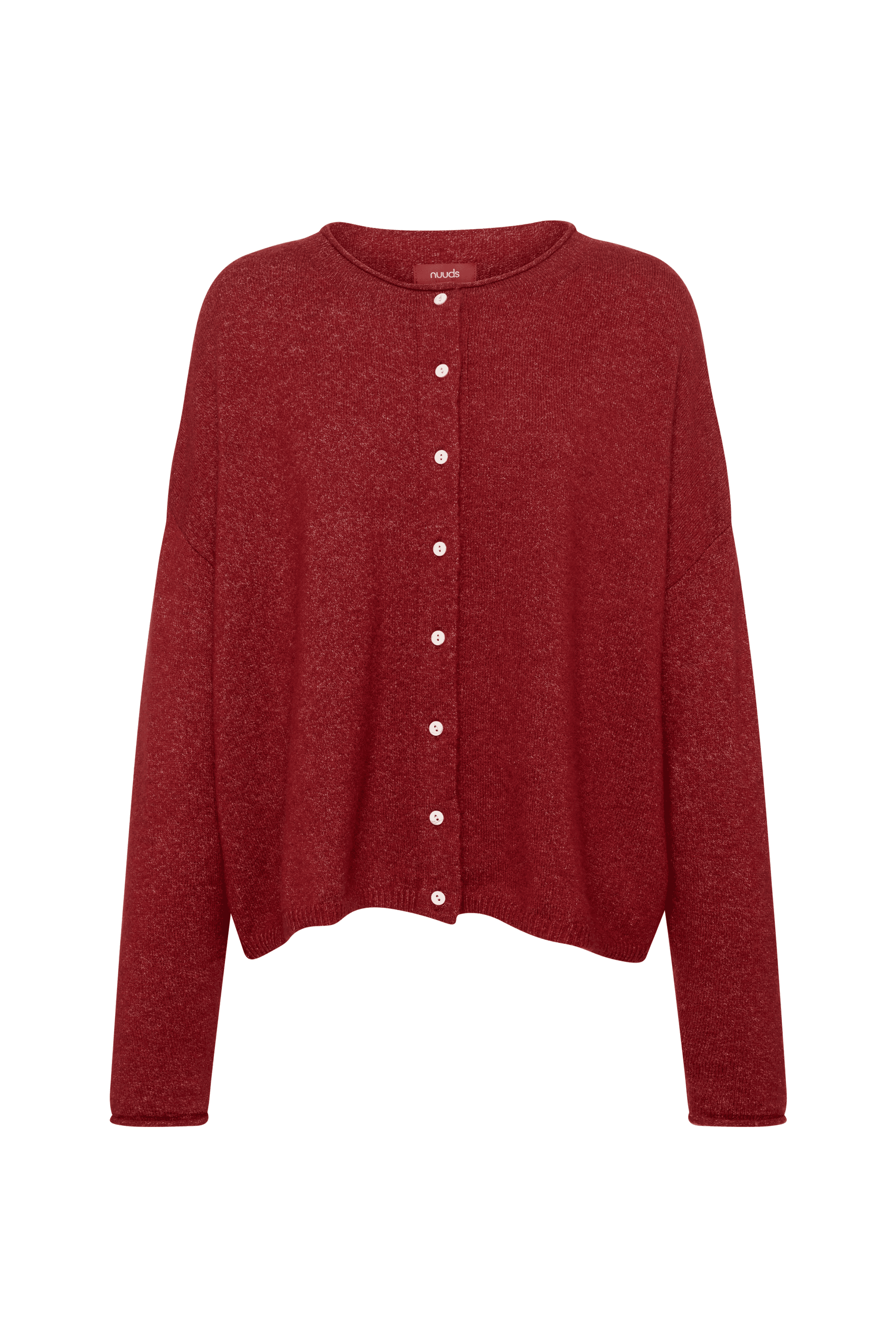 Cozy Knit Boxy Cardigan | Heather Scarlet