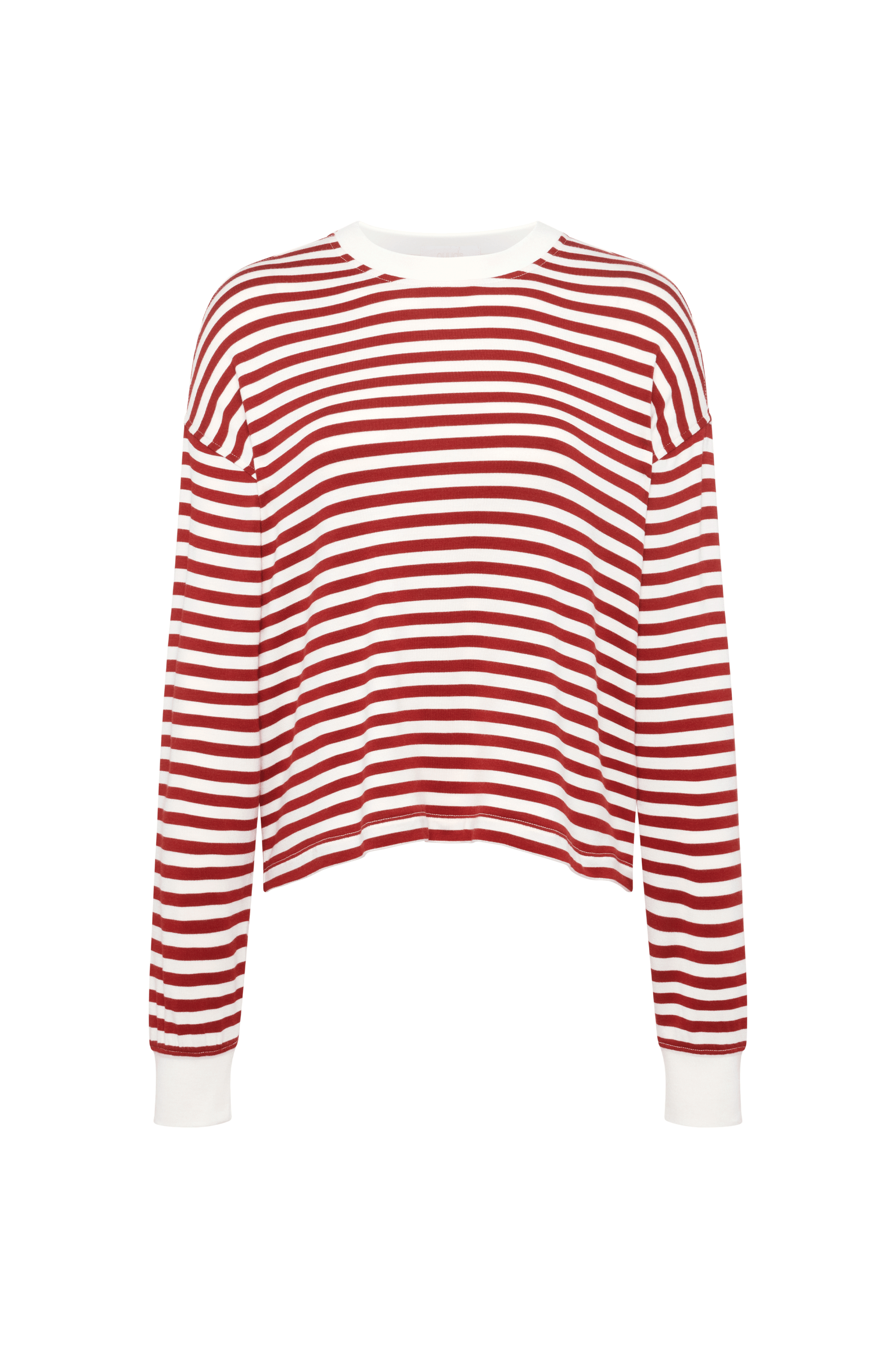 Boyfriend Stripe Tee | Scarlet White Stripe
