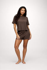 Pajama Short Set | Coffee