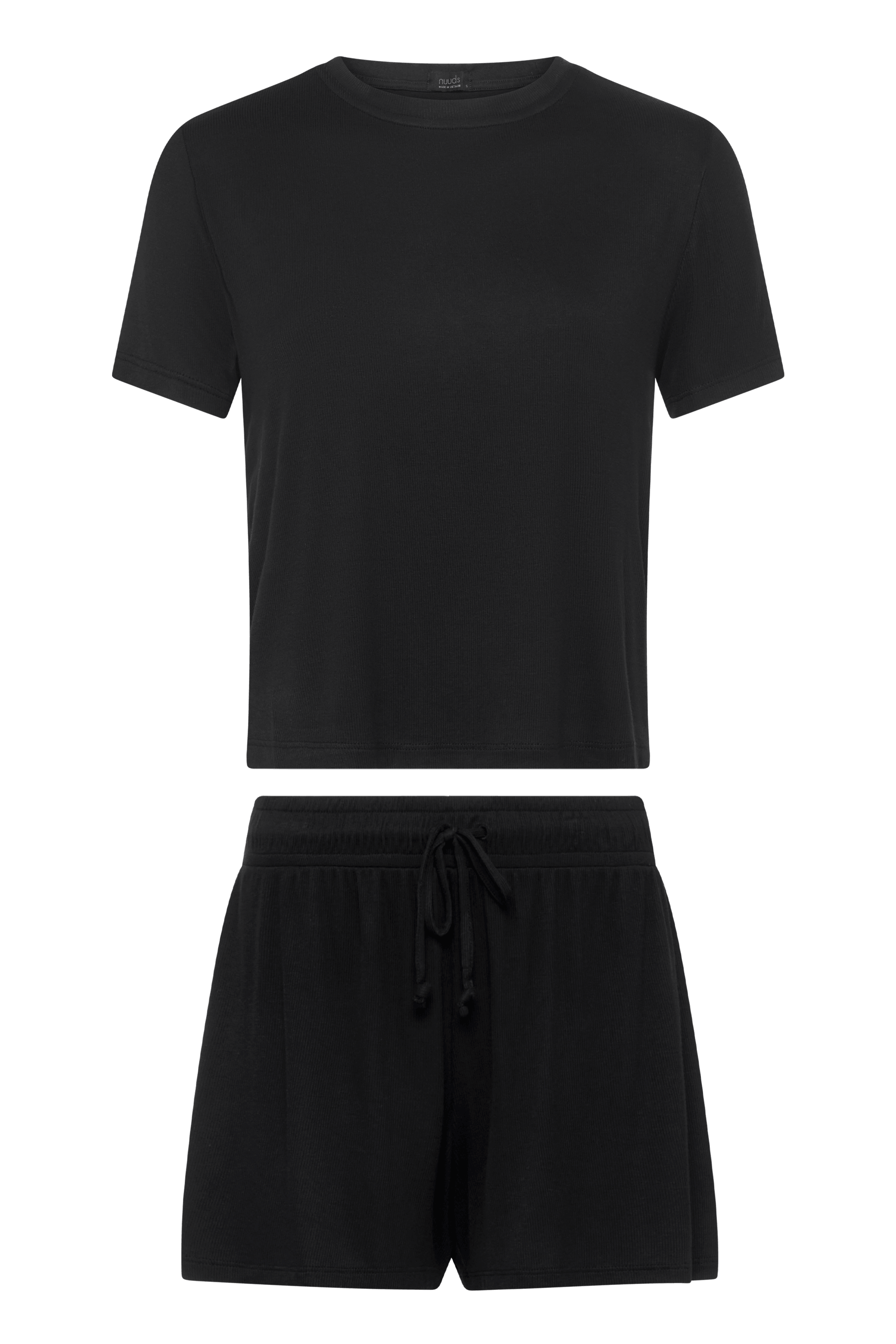 Ribbed Pajama Short Set | Black