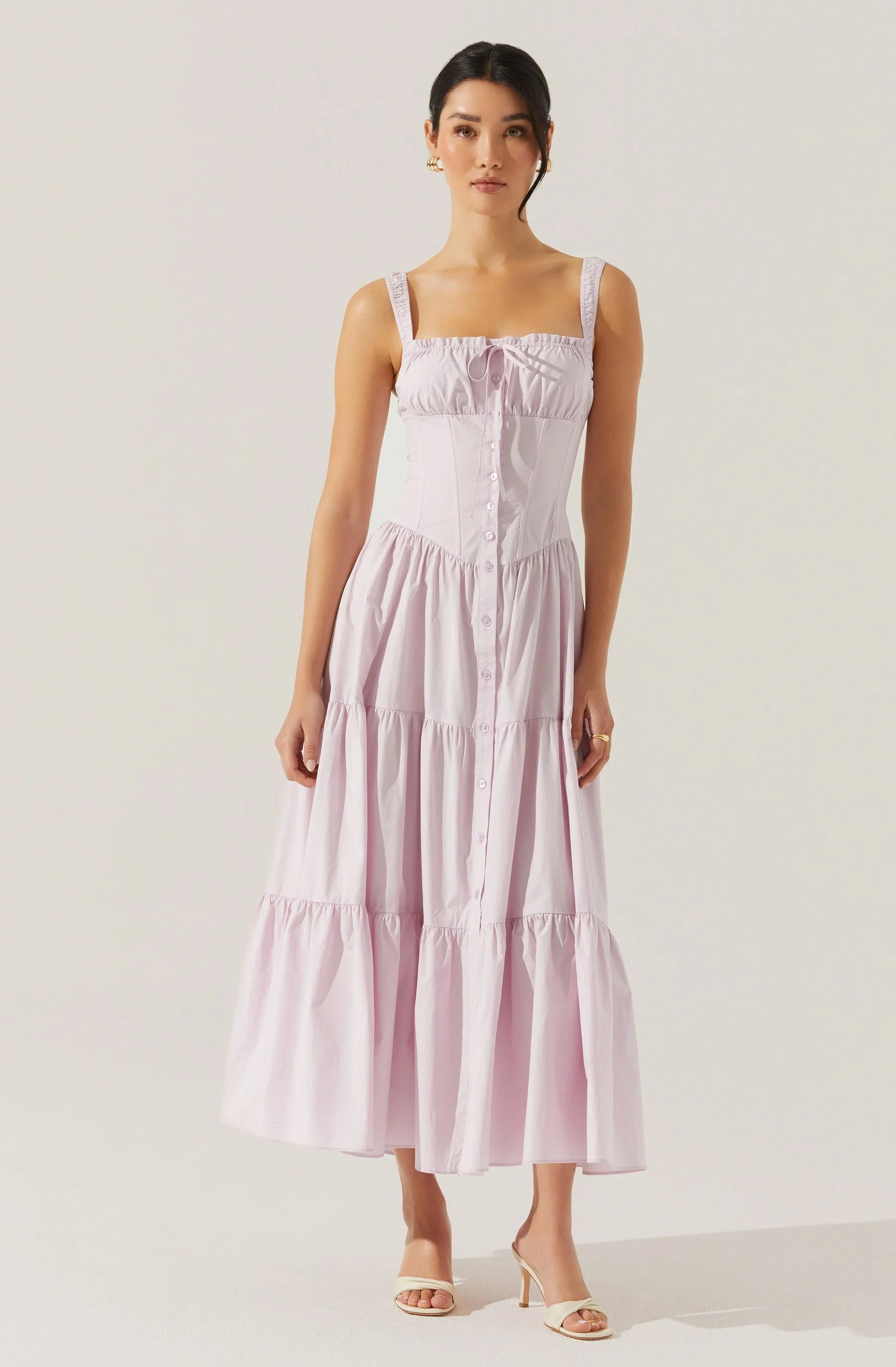Lbruh Temperance Tiered Milkmaid Maxi Dress