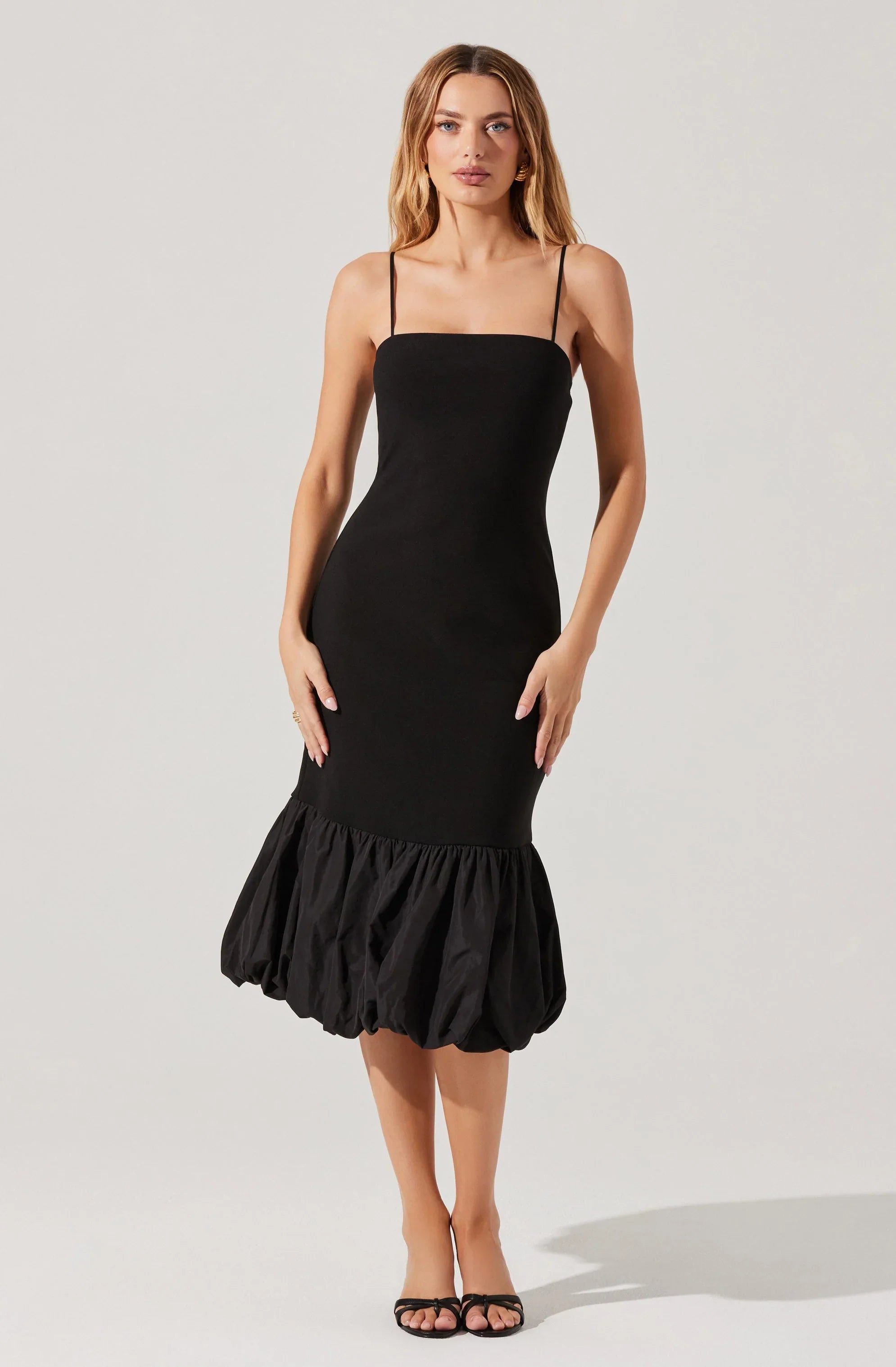 Lbruh Brittnea Bodycon Bubble Hem Midi Dress