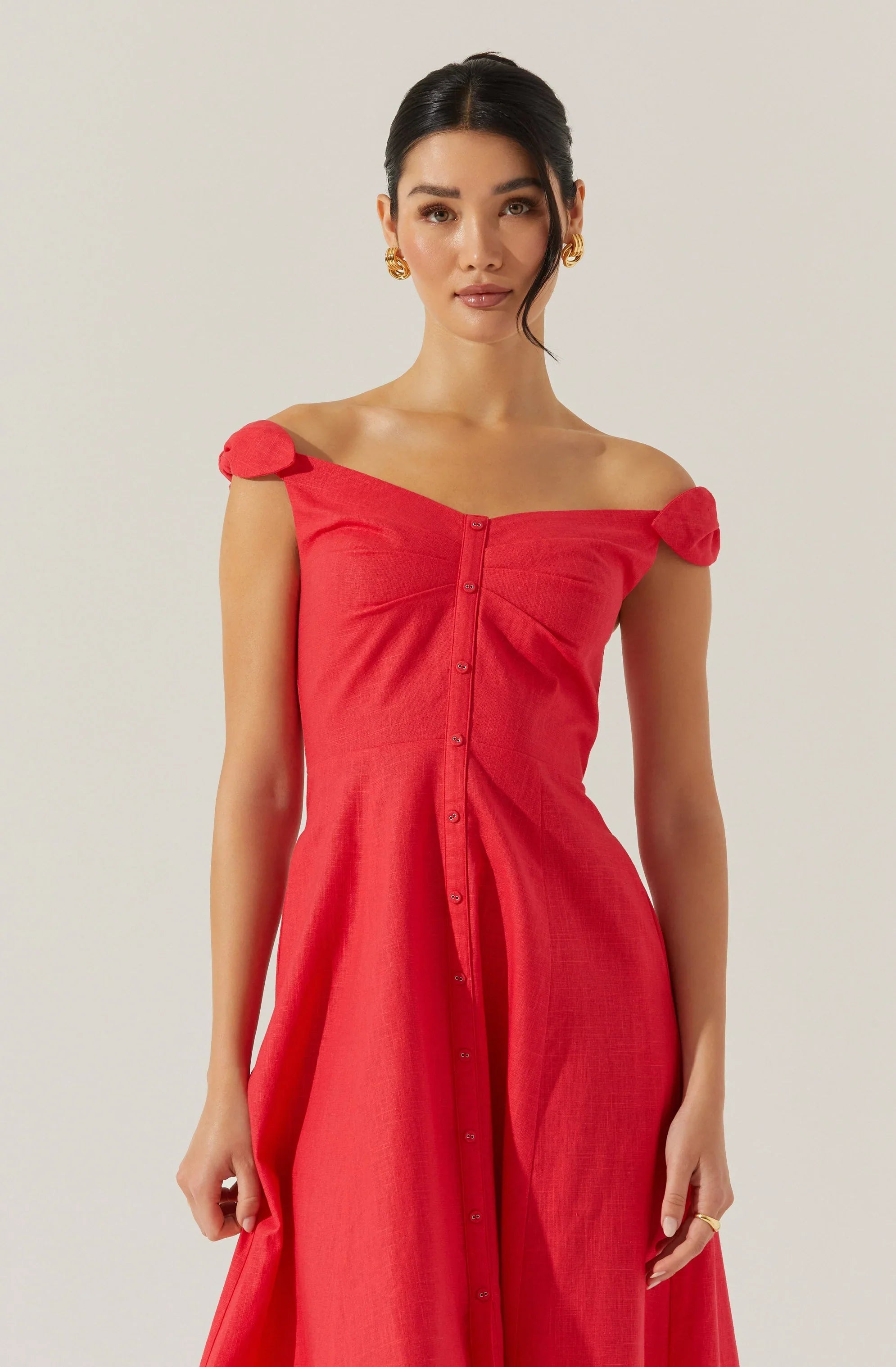 Lbruh Charelin Linen Off Shoulder Dress
