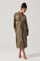Lbruh Belted Long Sleeve Shirt Dress