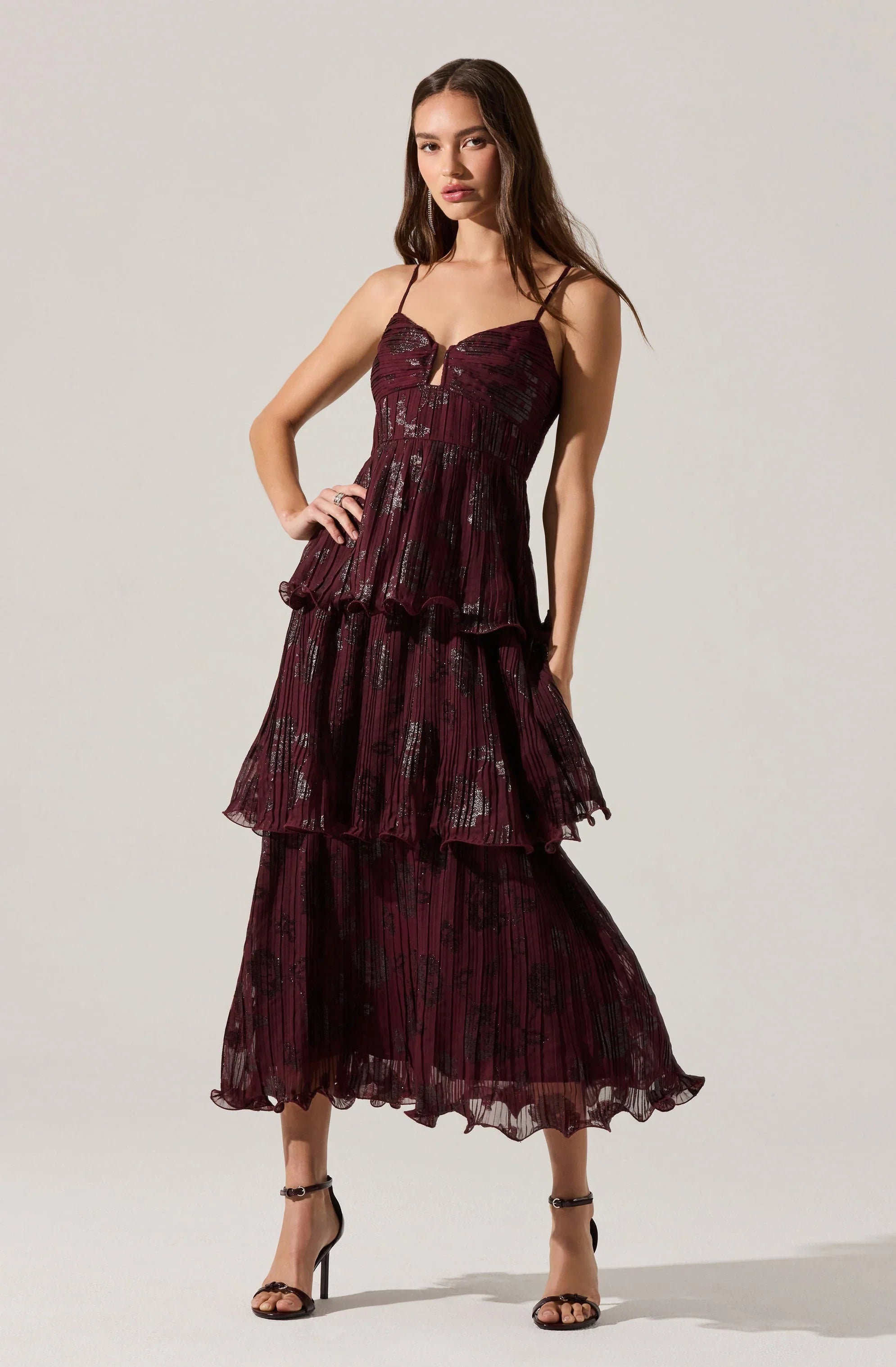 Lbruh Lupin Floral Pleated Maxi dress