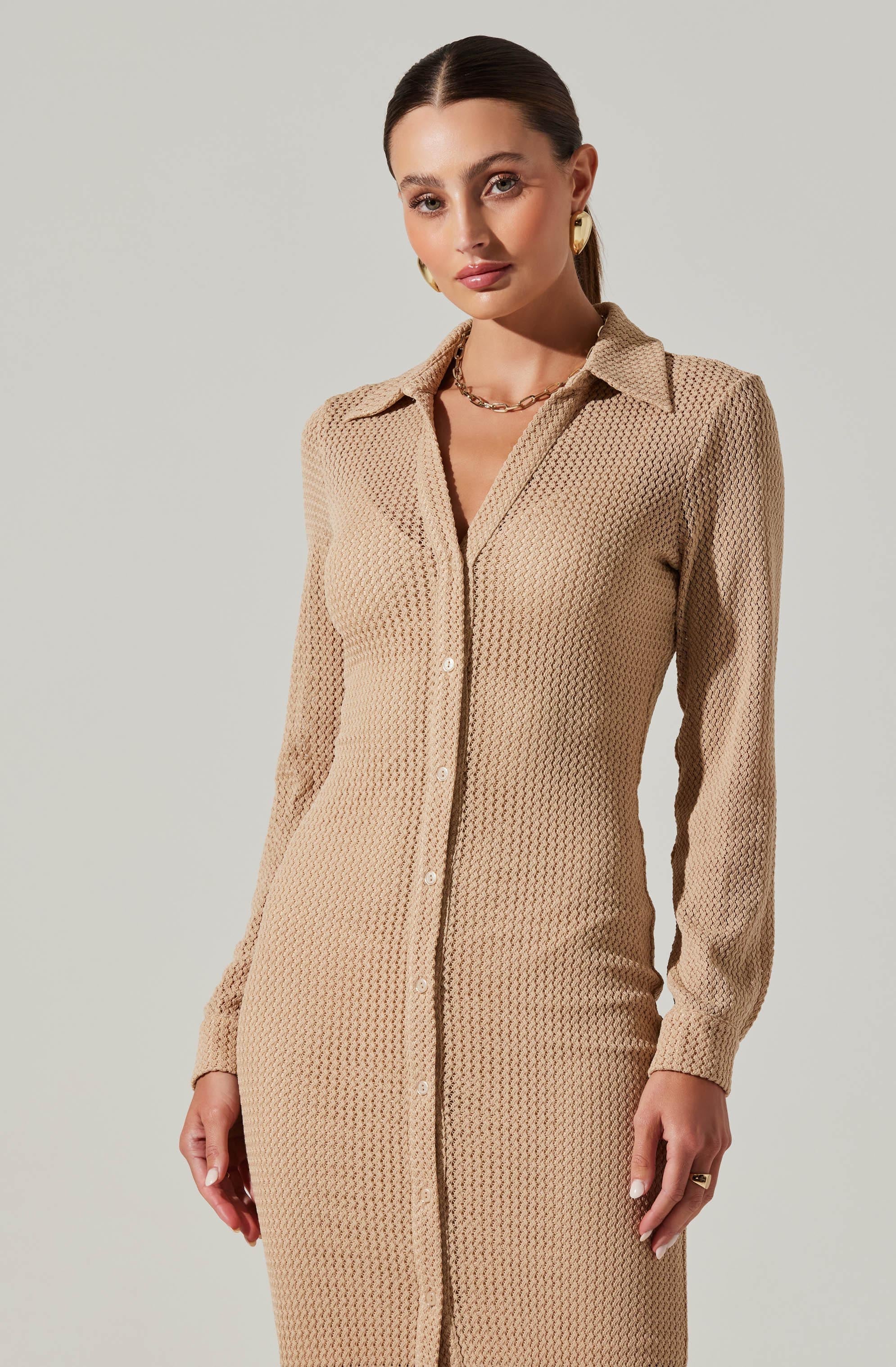 Lbruh Tawna Open Stitch Midi Dress