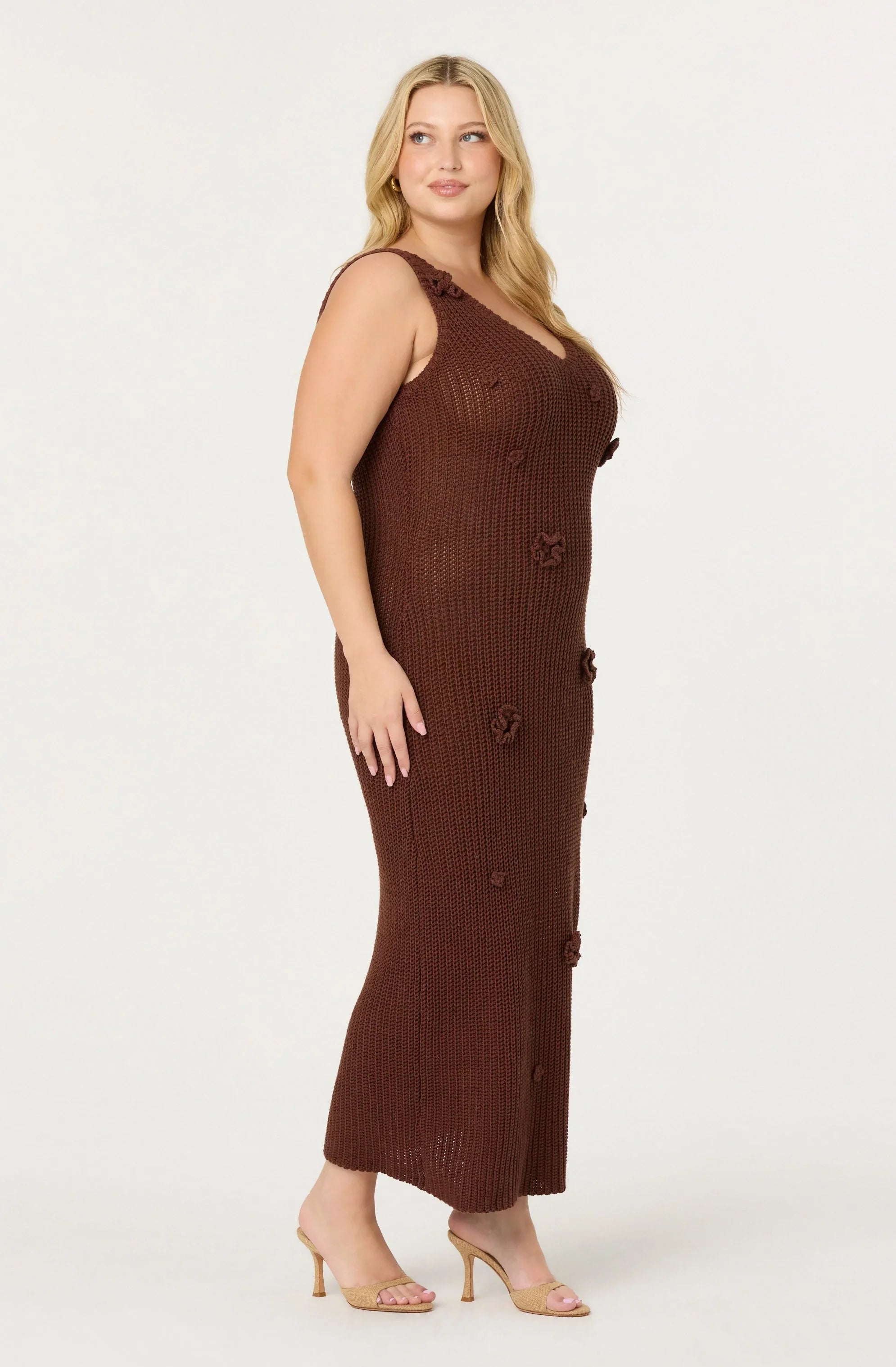 Lbruh Ainhoa 3D Floral Maxi Sweater Dress
