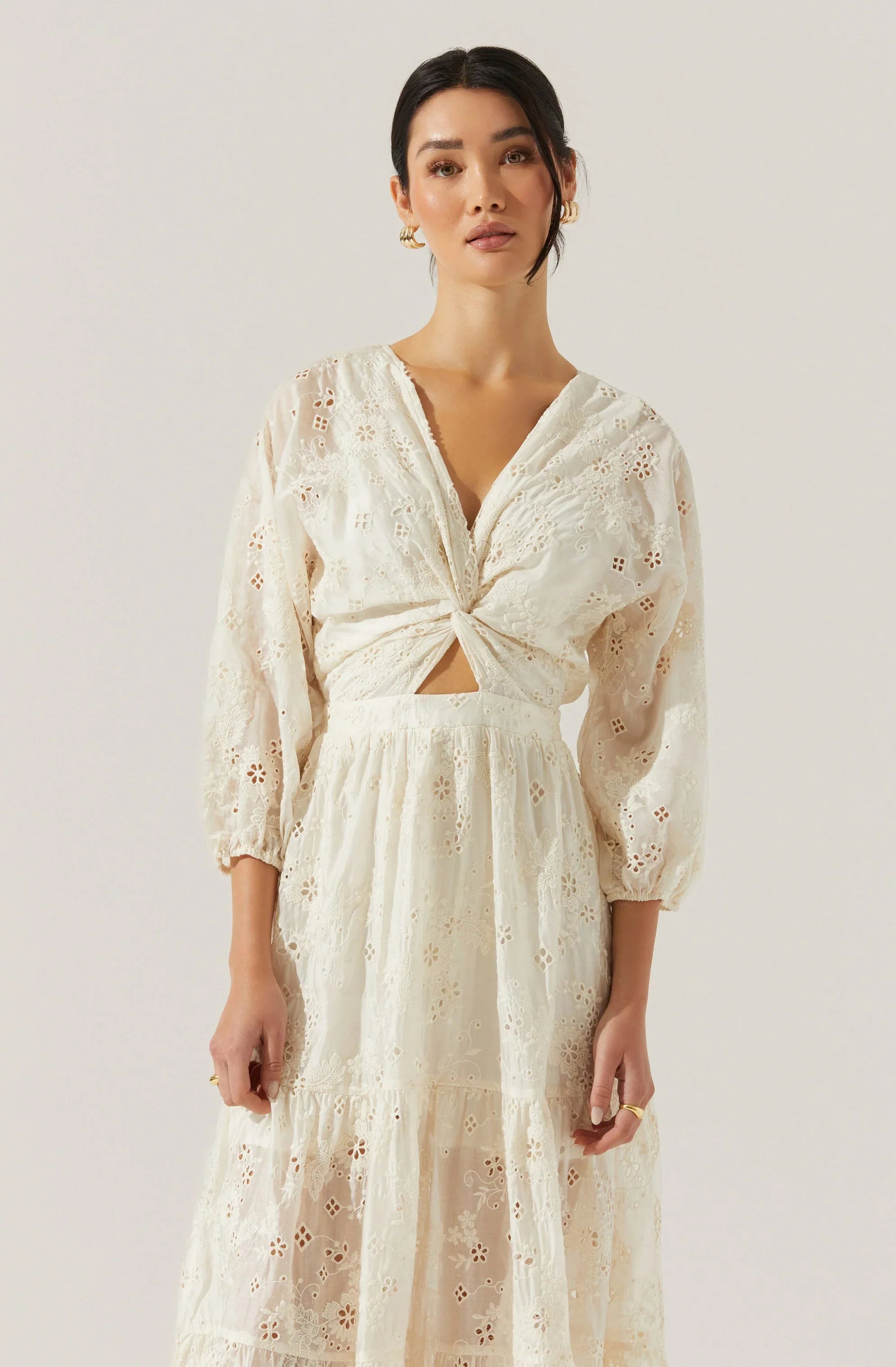 Lbruh Jesalyn Floral Eyelet Maxi Dress