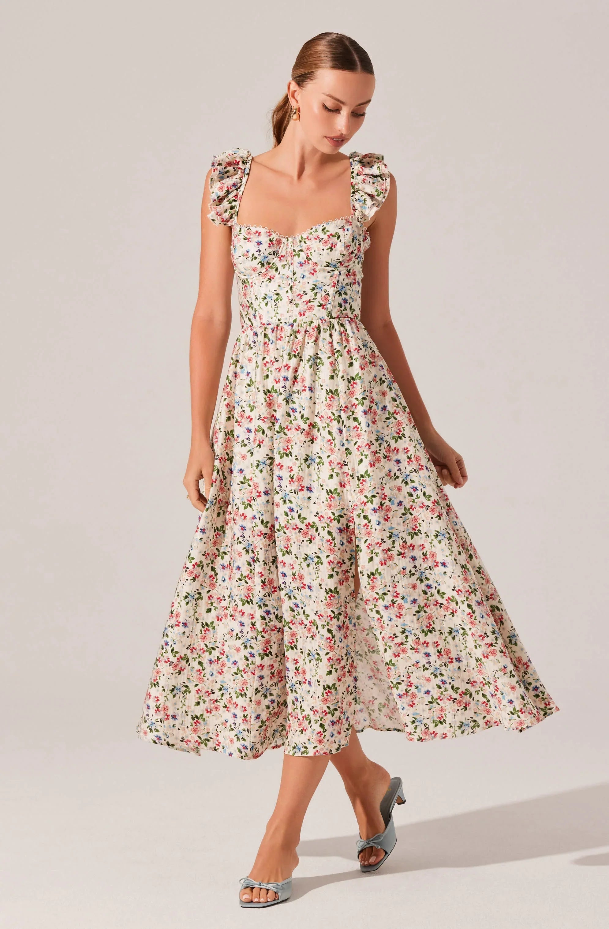 Inixyf Wedelia Floral Midi Dress