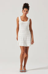 Lbruh Shereena Pointelle Sweater Mini Dress