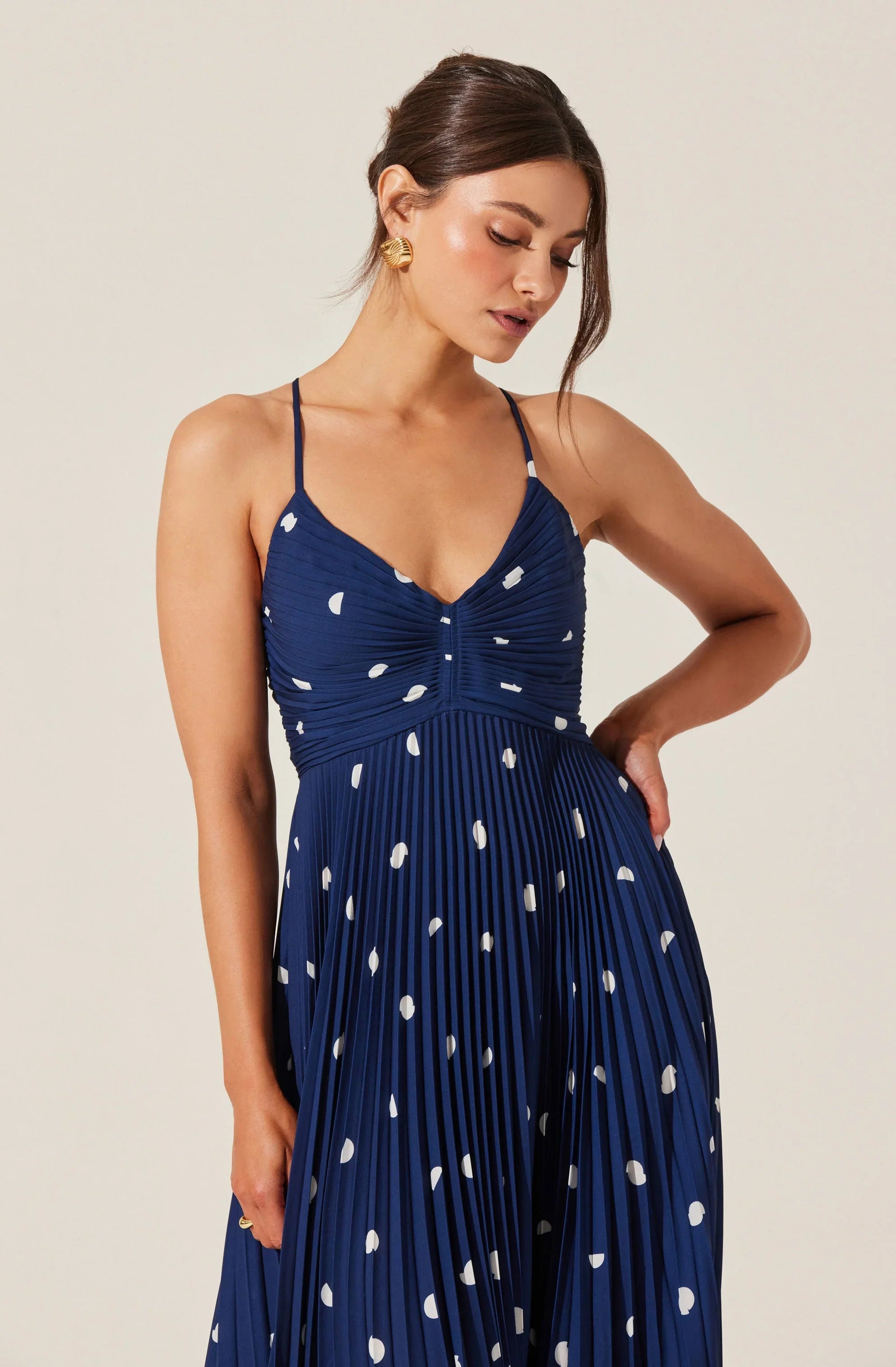 Inixyf Blythe Floral Plisse Midi Dress
