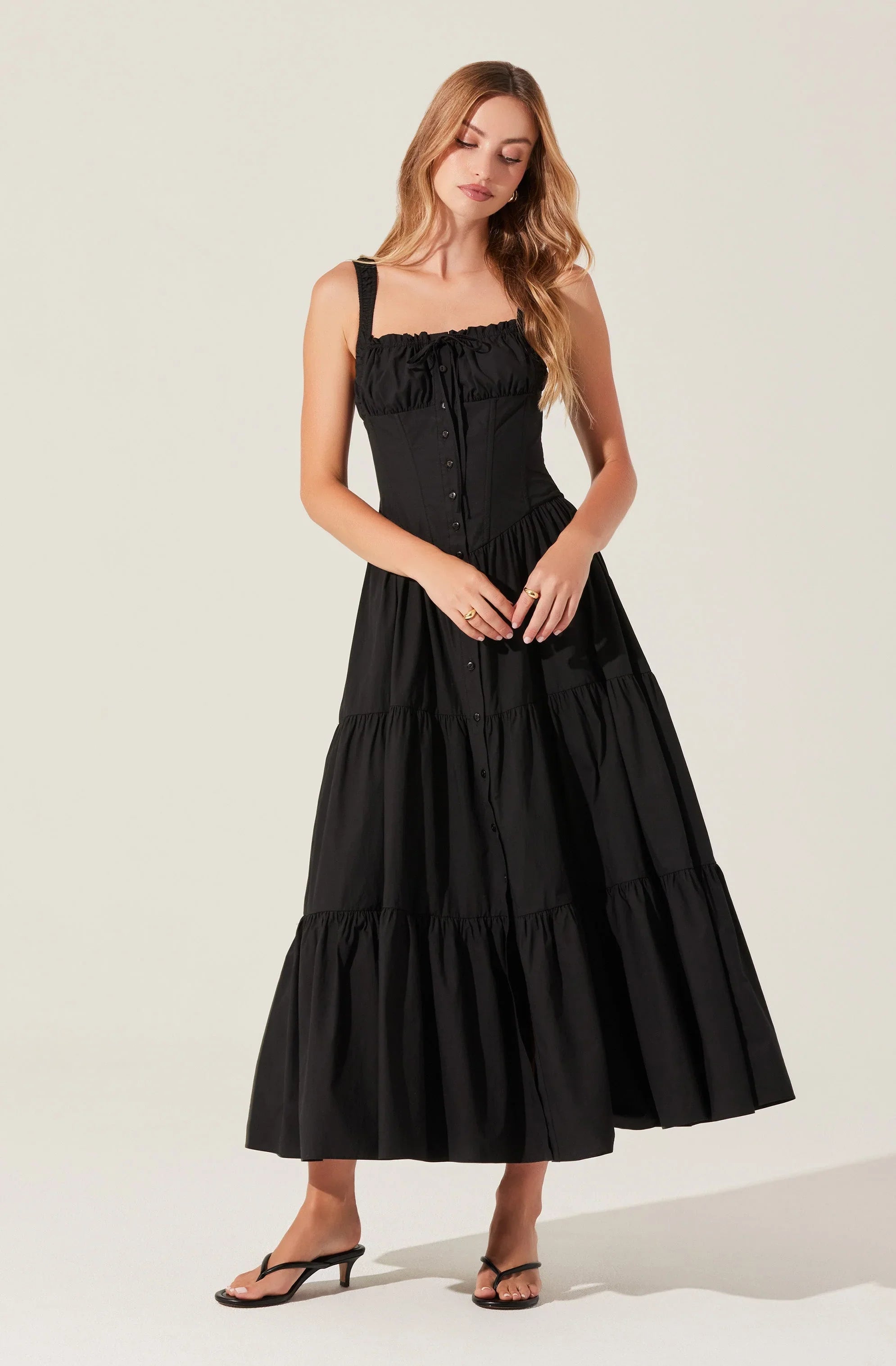 Lbruh Temperance Tiered Milkmaid Maxi Dress