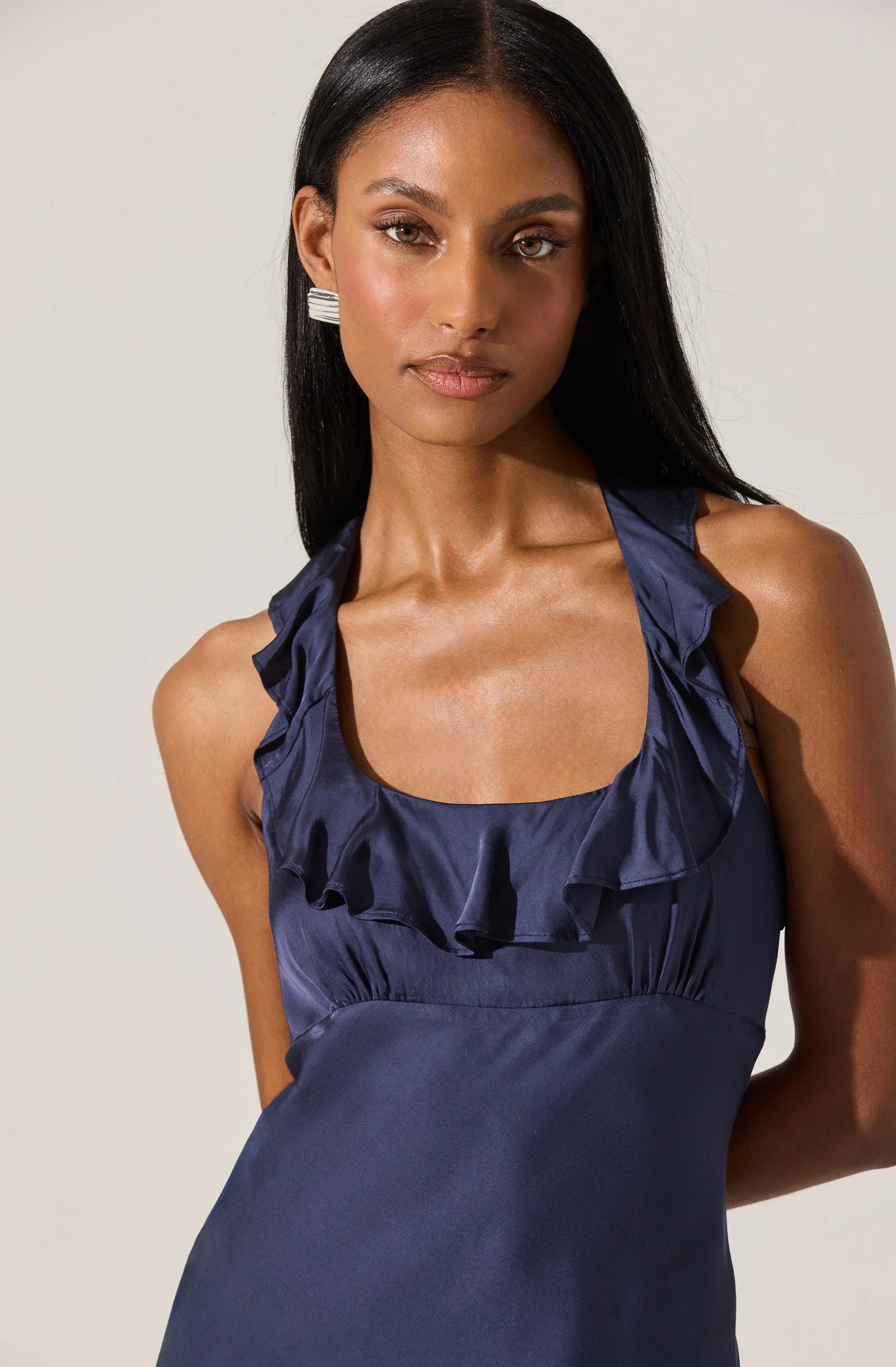 Lbruh Morrigan Ruffle Trim Halter Dress