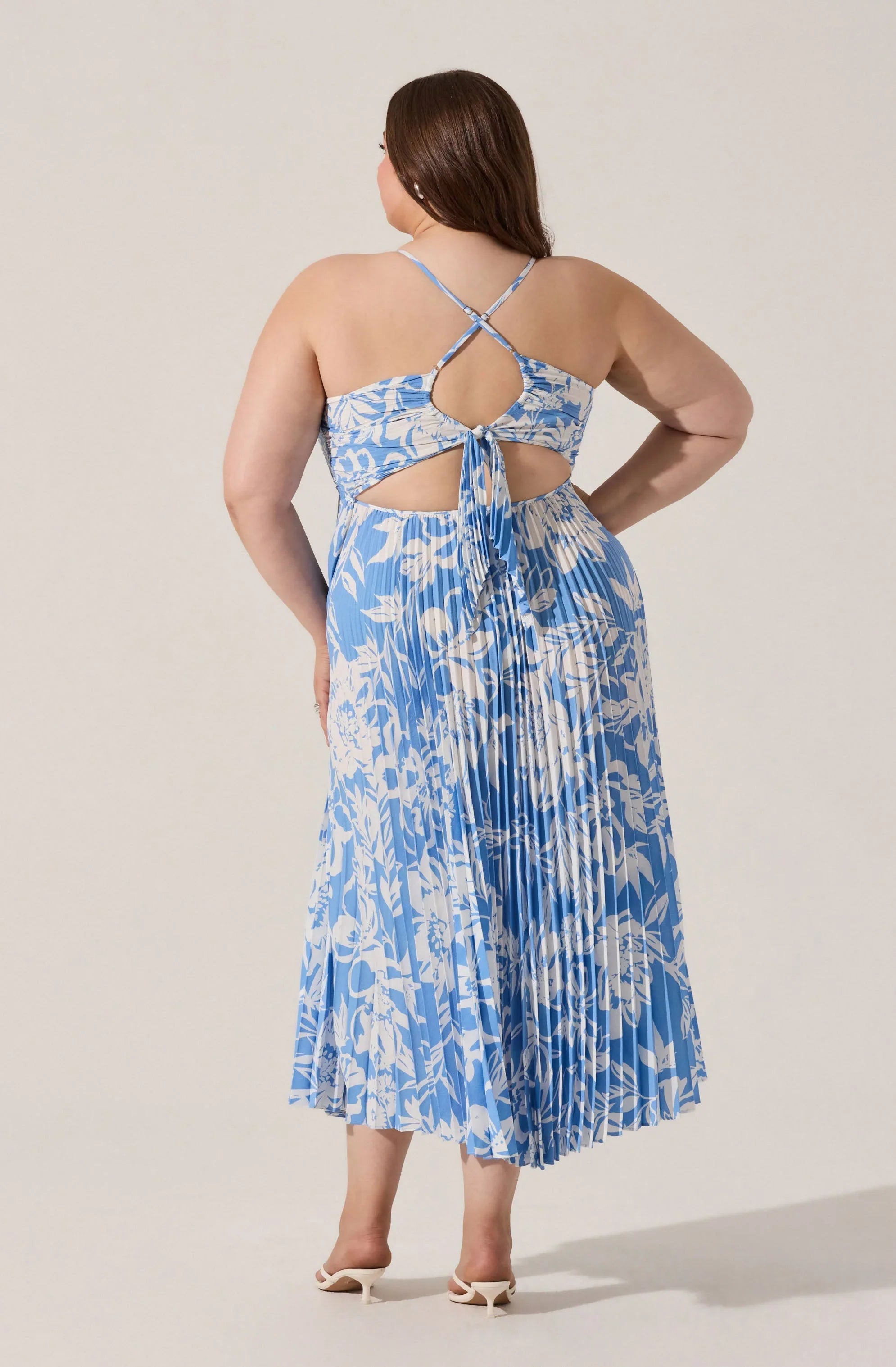 Inixyf Blythe Floral Plisse Midi Dress