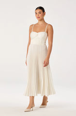 Lbruh Ascella Sweetheart Pleated Midi Dress