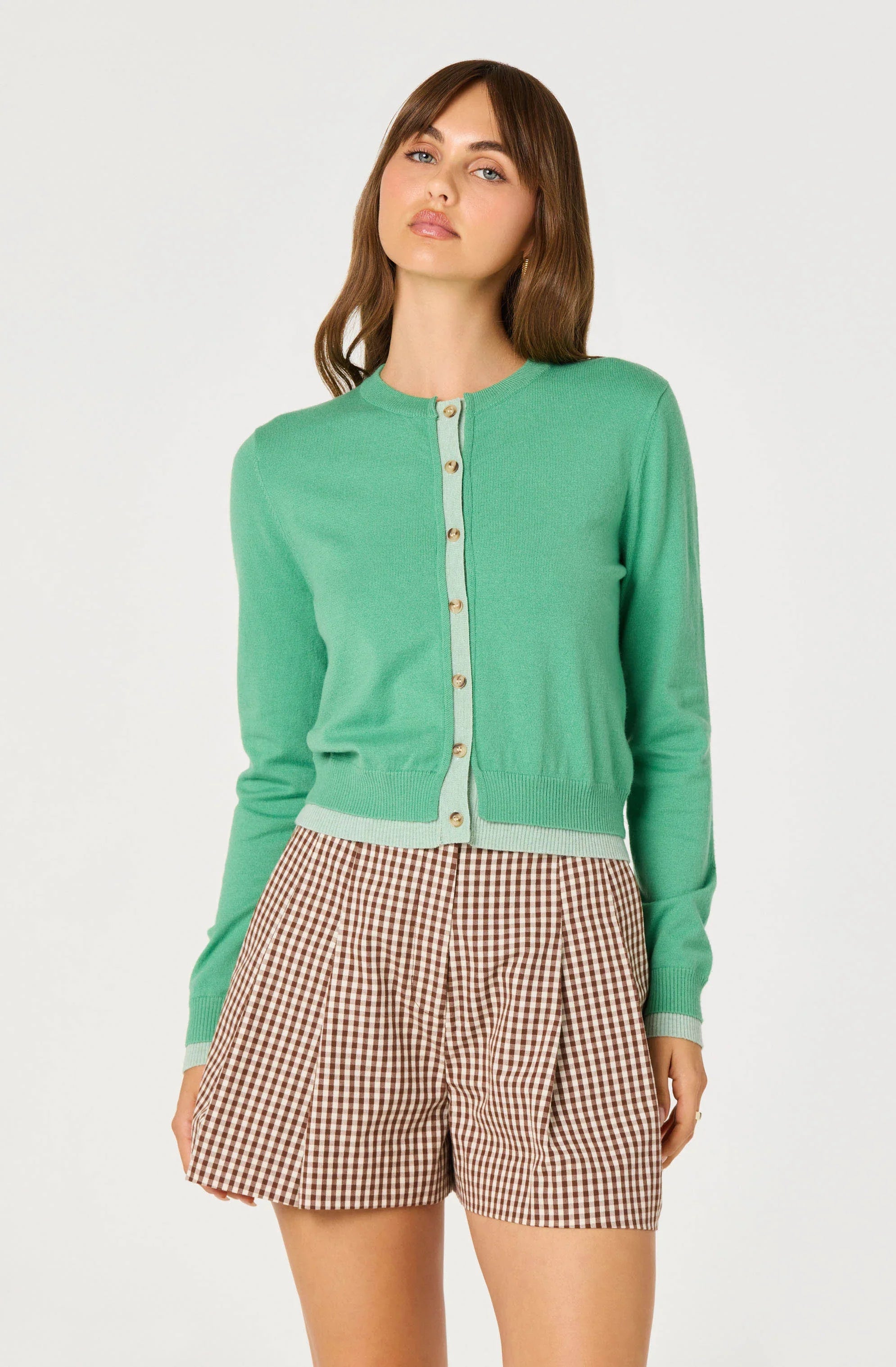 Inixyf Clovis Color Block Faux Layered Cardigan
