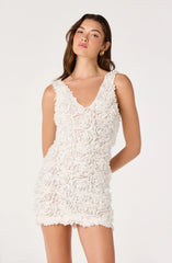 Inixyf Magali 3D Floral Applique Mini Dress