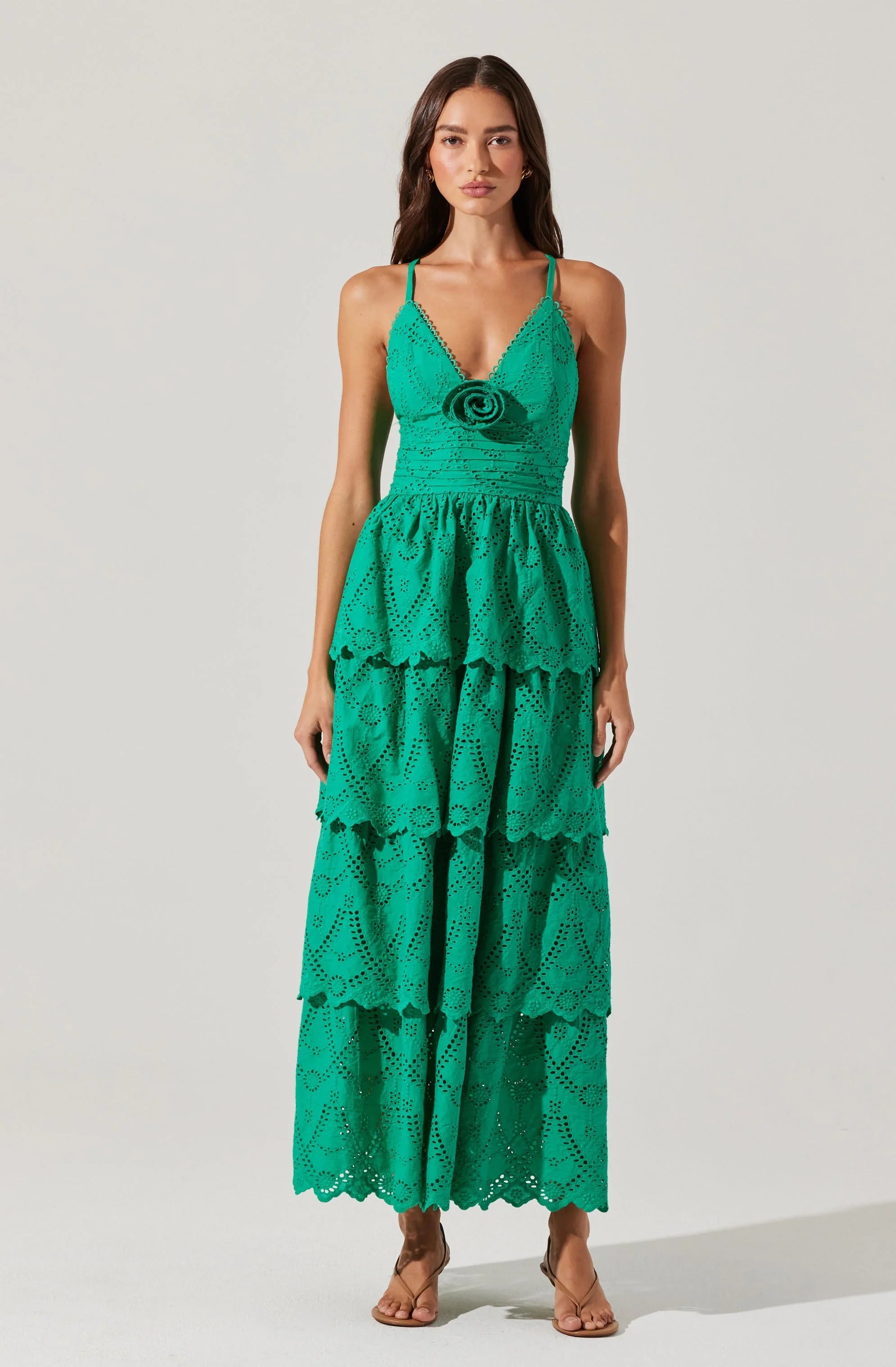 Lbruh Faeryn Eyelet Tiered Maxi Dress