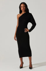 Lbruh Finola One Shoulder Midi Sweater Dress