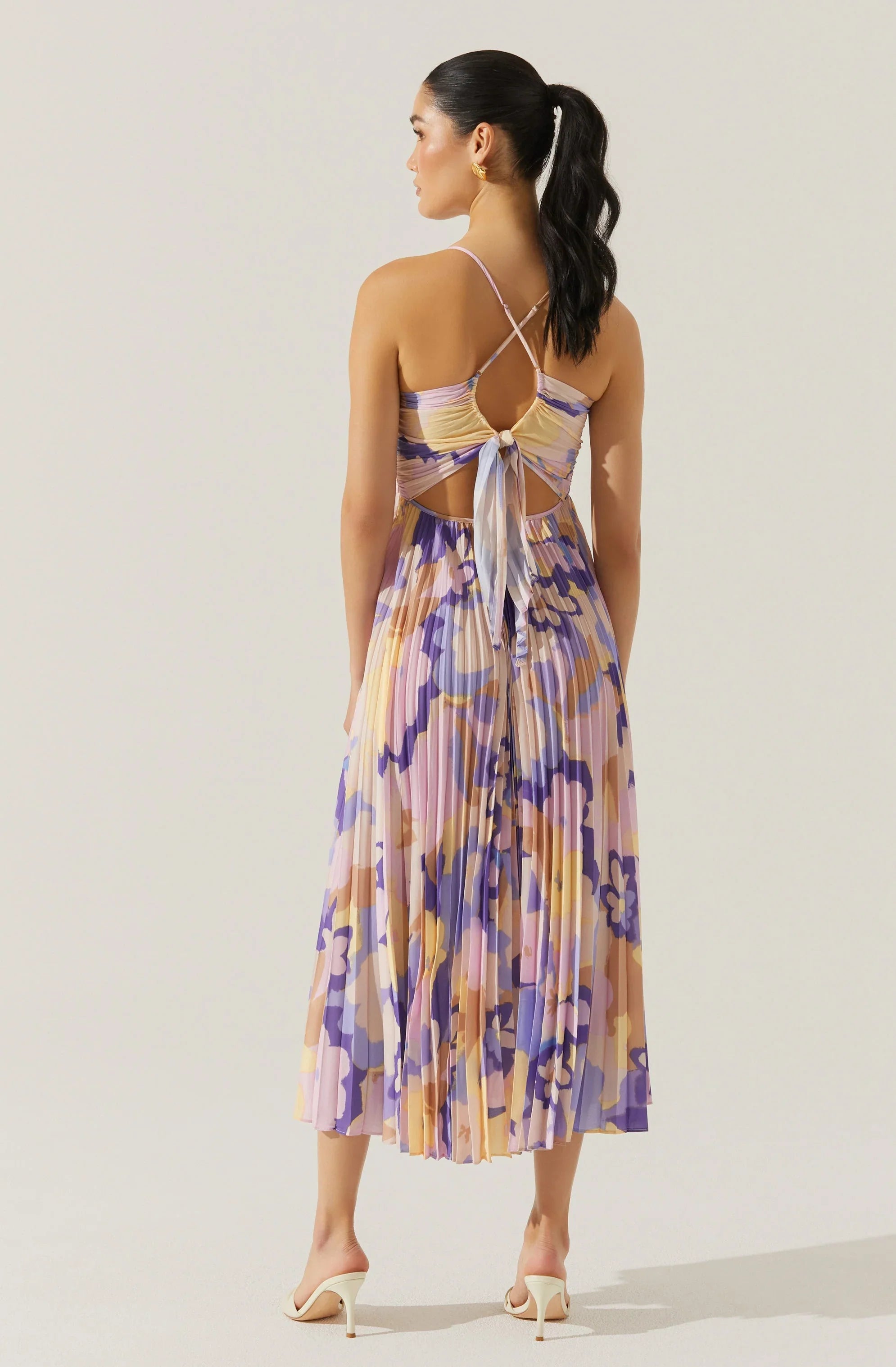 Inixyf Blythe Floral Plisse Midi Dress